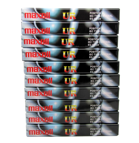 10pack  MAXELL UR 60 MINUTES BLANK AUDIO CASSETTE TAPES  NEW & SEALED