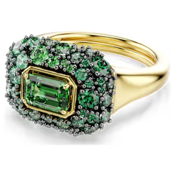 Sublima cocktail ring, Octagon cut, Green, 18K gold finish