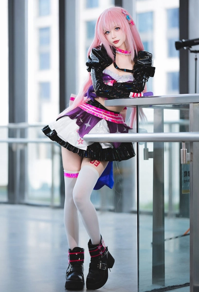 Muse Dash Luka Cosplay Costume Strapless Top and Short Top with Skirt and Gloves