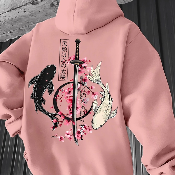 TEMU Hooded Sweatshirt For Men, Anime And Wind Style Hoodie, Made Of Polyester Knit Fabric, , Fitted Hoodie, Autumn/winter Essentials