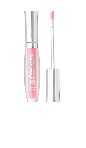 Buxom Plump Shot Peptides Advanced Plumping Lip Serum in Spellbound Pink.
