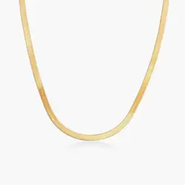 Herringbone Slim Chain Necklace - Gold Vermeil