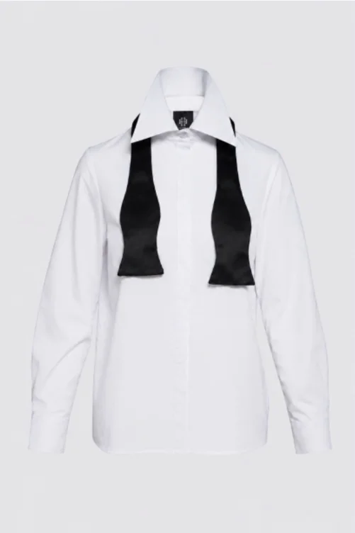 Open bow tie shirt 