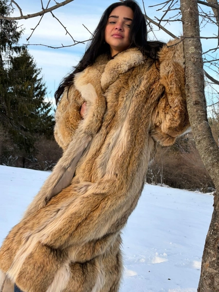 Full Length Coyote Fur Coat 