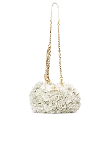 Chloé Plissé shoulder bag with chain in leather flowers