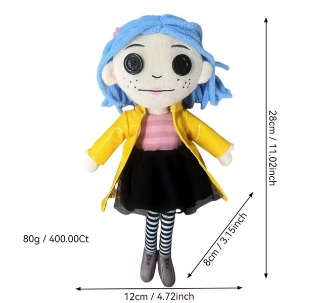 Coraline Plush Collectible Dolls Decoration Gift 28cm