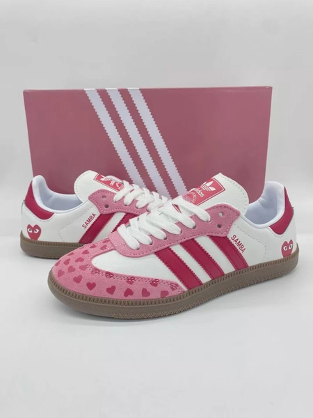 Custom Adidas Samba-style Sneakers — Pink & Red Heart Valentine Design - Etsy