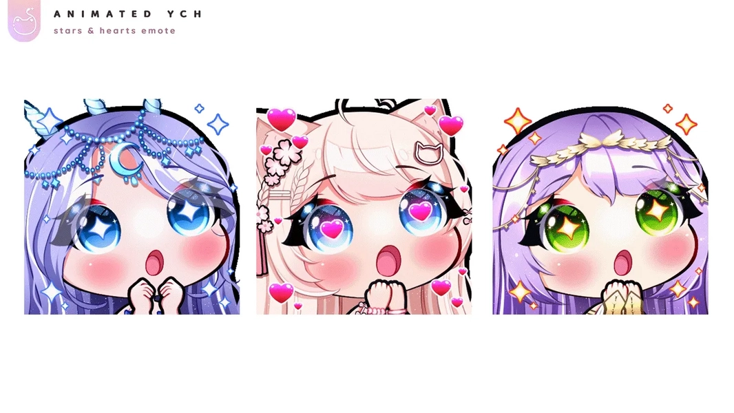 [ YCH ] Animated Emote - Stars & Hearts 💕✨ by Severarte (@Severarte)