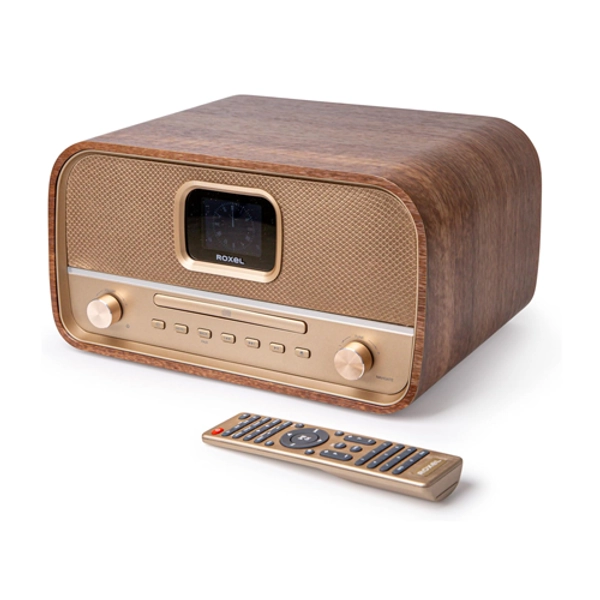 Roxel Amber All-in-One Compact Retro HiFi System with CD Player & DAB Radio