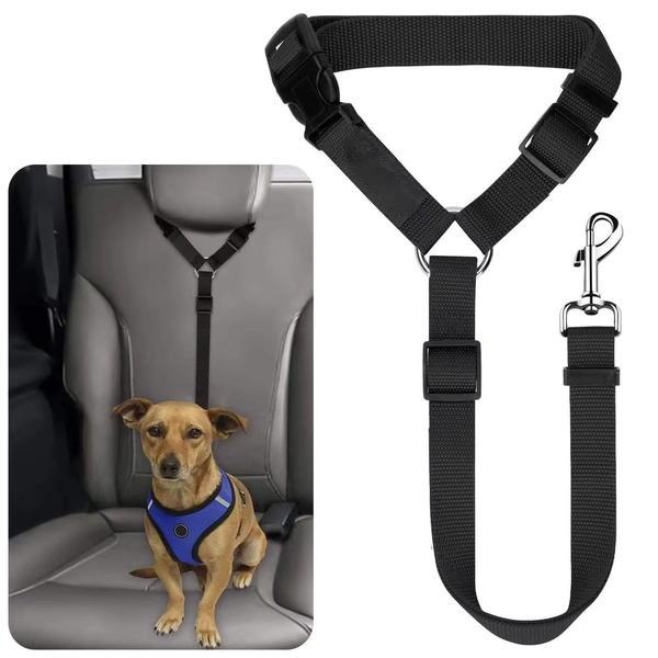 Solid Color Two-in-one Pet Car Seat Belt Nylon Lead Leash Backseat Safety Belt Adjustable Dogs Harness Collar Pet Accessories - AliExpress 15