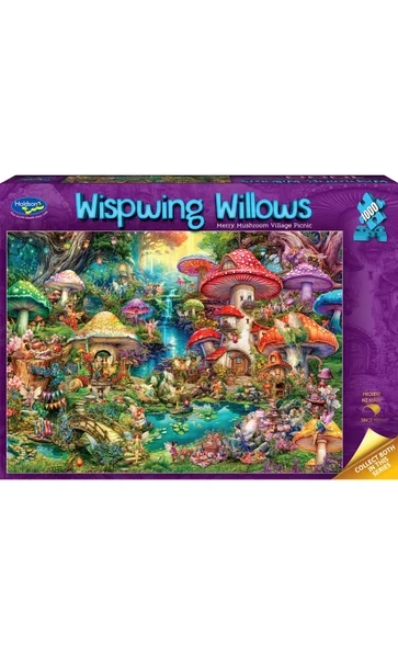 Holdson Wispwing Willows 1000 Piece Puzzle - Merry Mushroom Village Picnic
