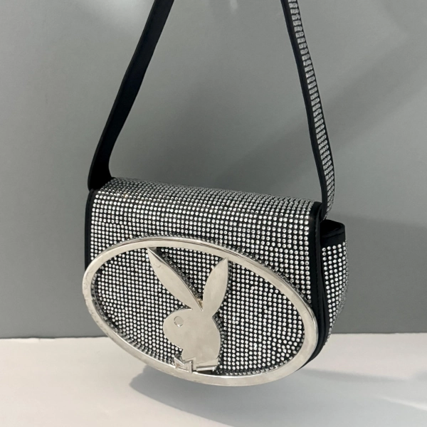 playboy bling rhinestone shoulder bag