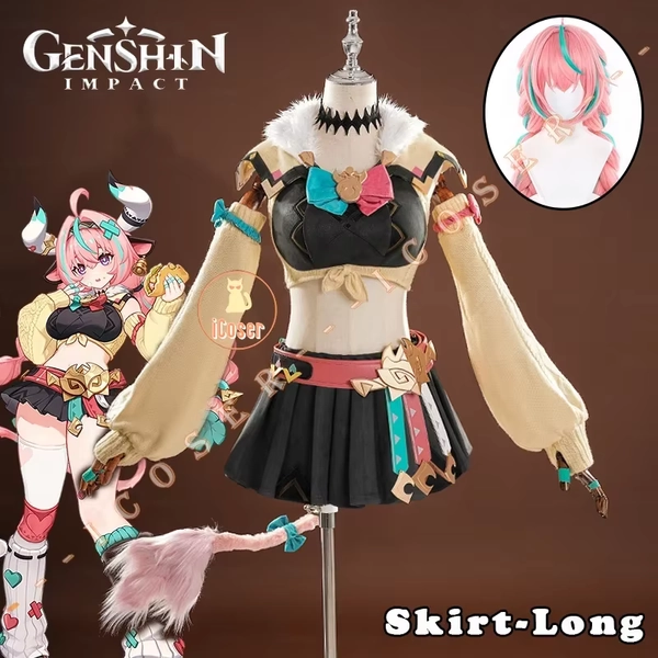 Genshin Impact Varesa-Disfraz de Cosplay, peluca, falda, tocado, cola, Natlan, colectivo de Plenty, fiesta de Halloween para mujeres y niñas, accesorios - AliExpress 200000532