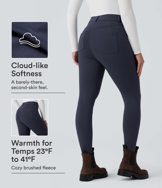 XS(7/8) Overture SoftlyZero™ Plush Thermal High Waisted Casual 7/8 Leggings with Pockets