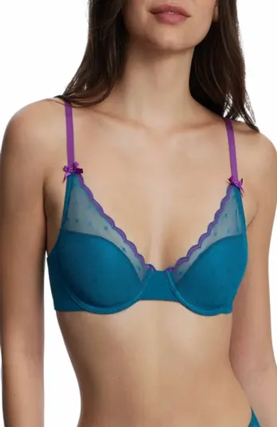 Siren Lightly Lined Dotted Lace Bra