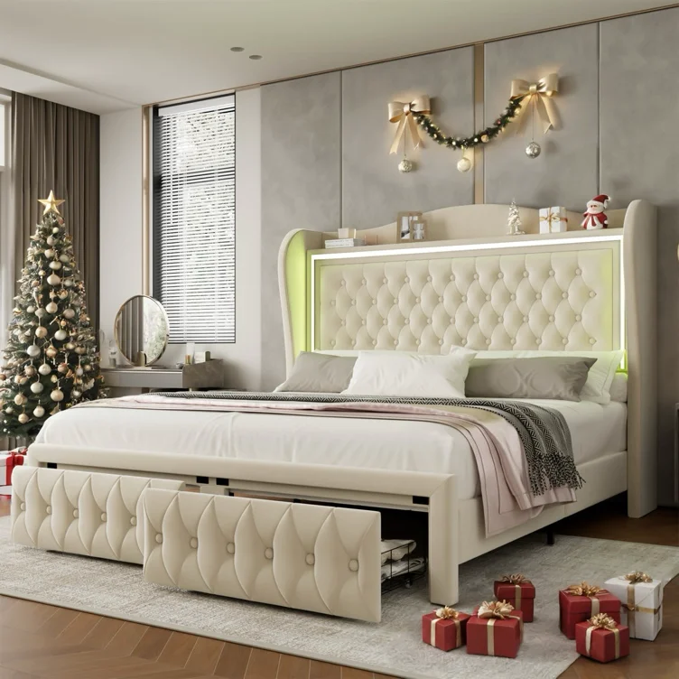 A bed made made for a queen 