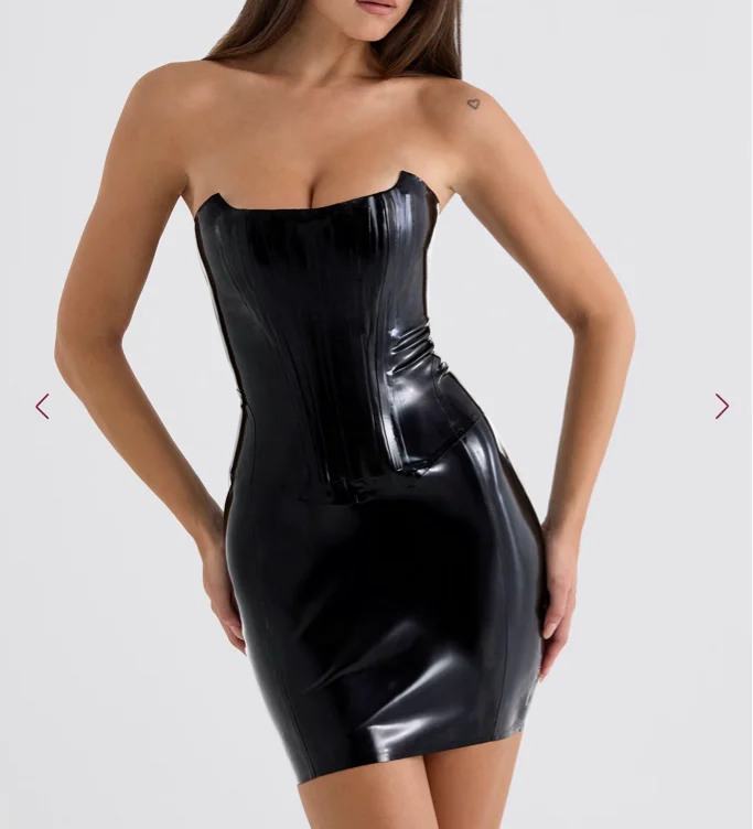 Latex Dress Corset Black