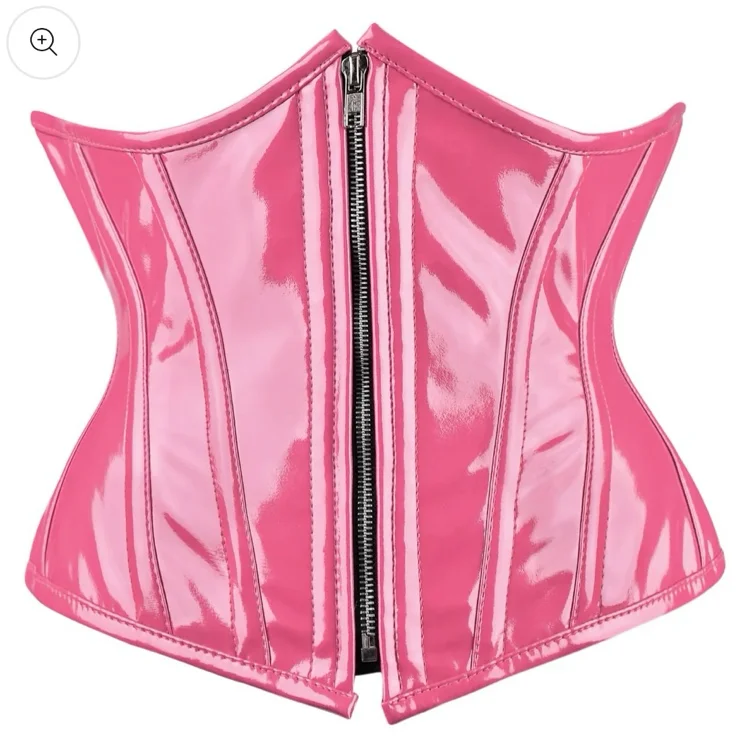 Pink Gloss Vinyl Corset 