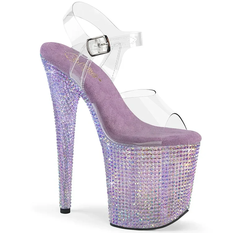 Pleasers Purple Crystal 13inch Heels 