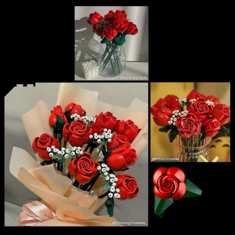 1 dozen Lego roses