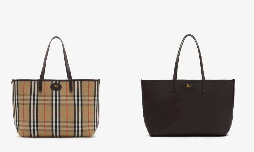 Medium Reversible Bloomsbury Tote​ in Peat brown/sand beige - Women | Burberry® Official