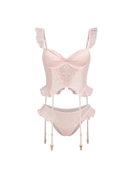 Mesh-Sweetheart-Blütenrand-Rusche-Intimaset