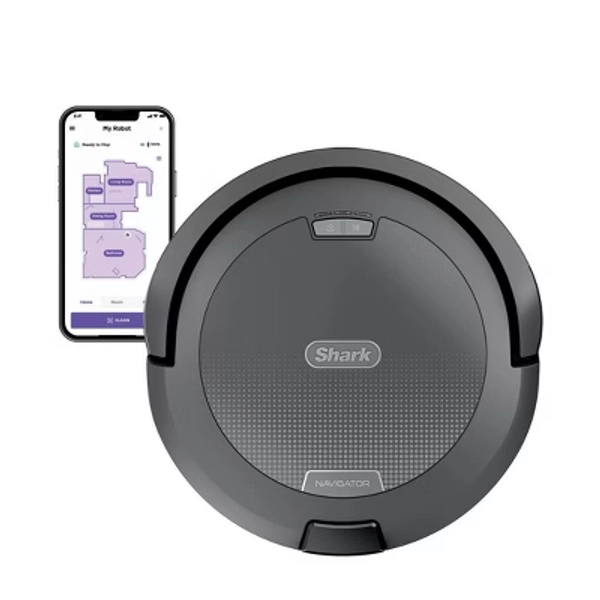 Shark Navigator Robot Vacuum with SmartPath Navigation and Self-Cleaning Brushroll Gray RV2110