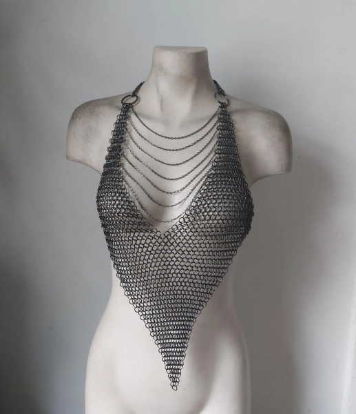 Persephone Gunmetal Warrior Chainmail Festival Top