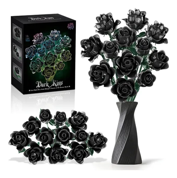Set De Flores De Rosas Negras, 12pack, Compatible Con Lego 5 585