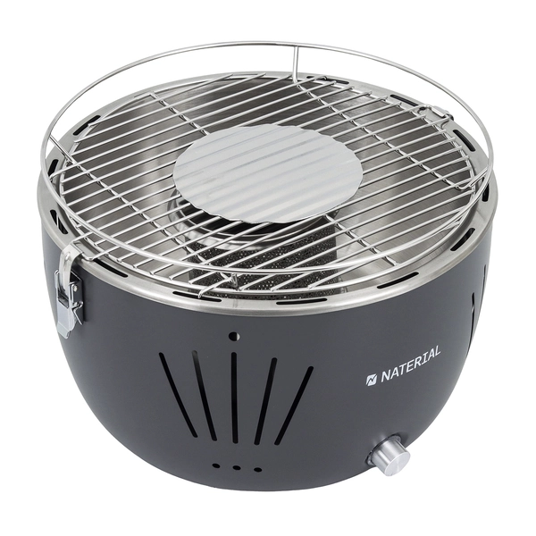 Churrasqueira Portátil a Carvão 23x35cm Table Grill Cinza Escuro Naterial