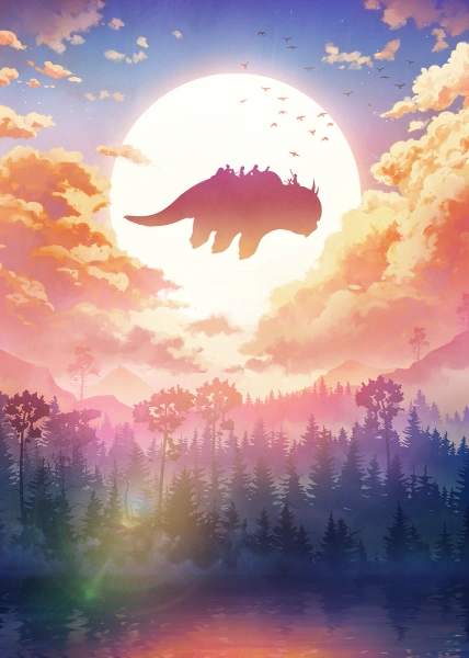 'Flying Appa' metal print