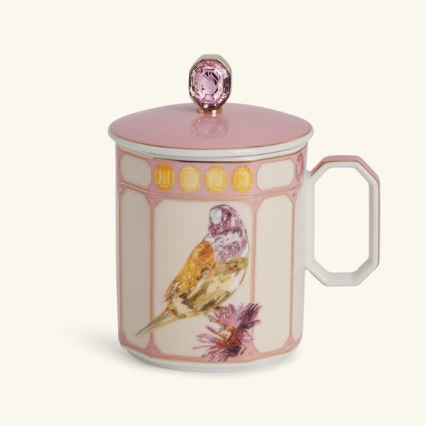 Idyllia Mug with Lid Finch Pink