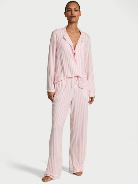 Pijama Larga Modal Soft Pretty Blossom Iconic Stripe