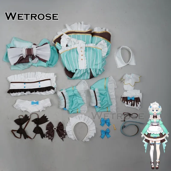[Wetrose] Vtuber Mint Fantome Ghost Maid Outfit Cosplay Costume Minto
