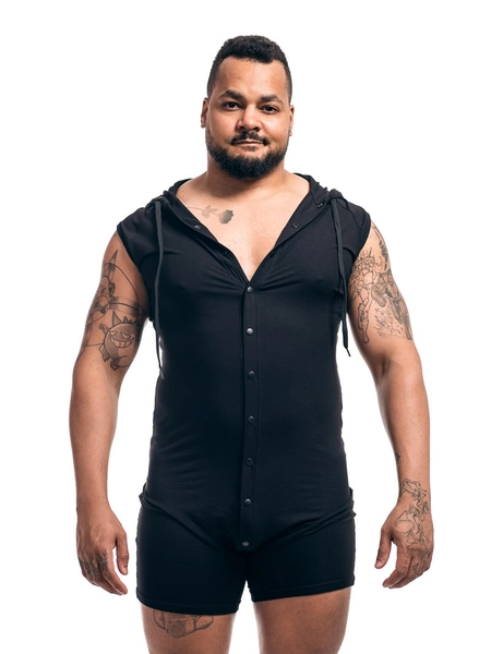   Sleeveless Bamboo Bear Onesie – Black