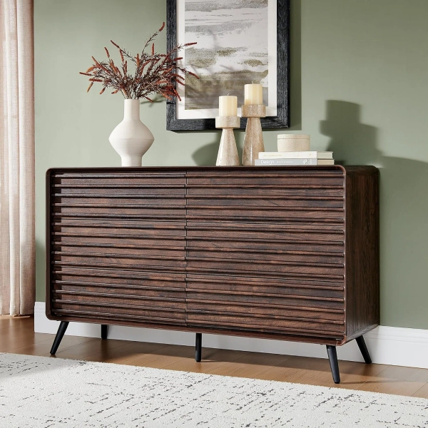 George Oliver 6-drawer Double Dresser With Mid Century Fluted Style & Reviews | Wayfair