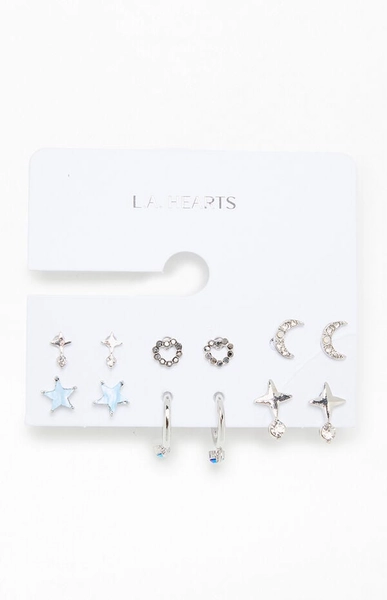 6 Pack Star Earrings