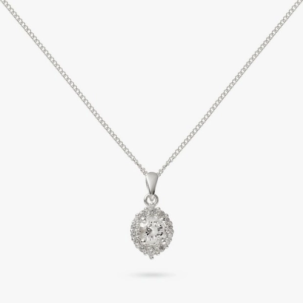 Buy Revere Sterling Silver Round Cubic Zirconia Pendant Necklace | Womens necklaces | Argos