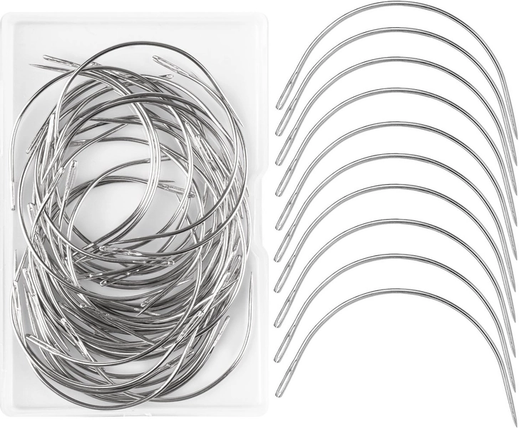 Curved needles for sewing fursuit faux fur (50 pcs)