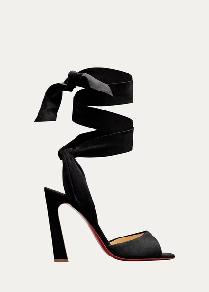 Rose Amelie Ankle-Wrap Red Sole Sandals