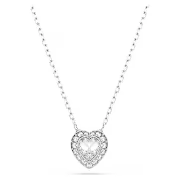 Pendentif Ariana Grande x Swarovski, Tailles variées, Cœur, Blanc, Métal rhodié