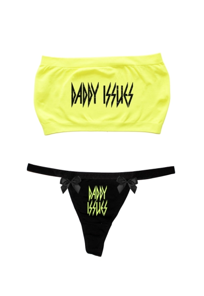 DADDY ISSUES NEON TUBE TOP SET XL NEON PINK