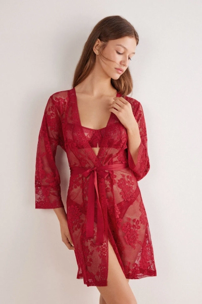 Robe Em Renda La Femme Fatale - Vermelho
