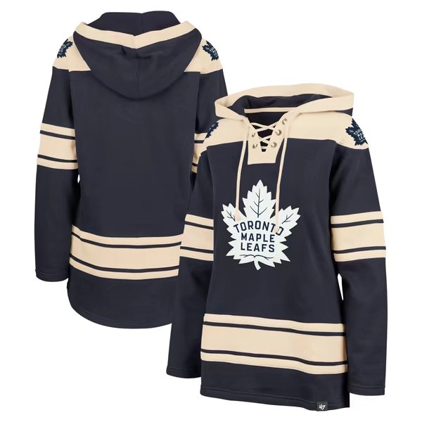  Toronto Maple Leafs '47 Women's Superior Lacer Pullover Hoodie - Navy
