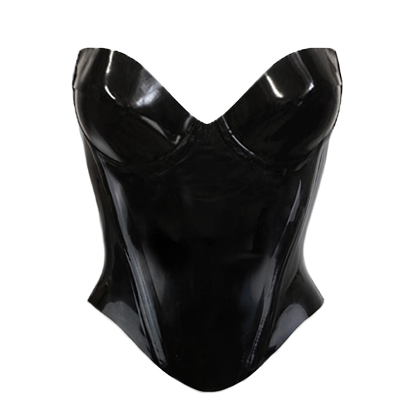 Latex Candy Cup V Top in supatex black