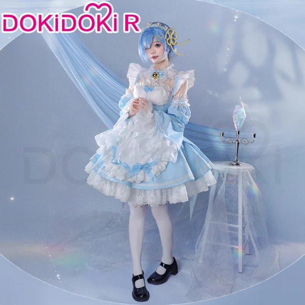 DokiDoki-R Anime Cosplay Costume Light Blue Maid Dress - Costume Only-S-Order Processing Time Refer to Description Page