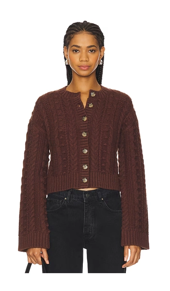 Tularosa Hunter Cardigan in Chocolate. - size M