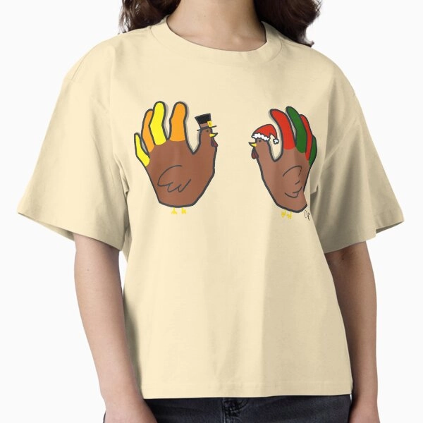 "Holiday Hand Turkeys" Boxy T-Shirt