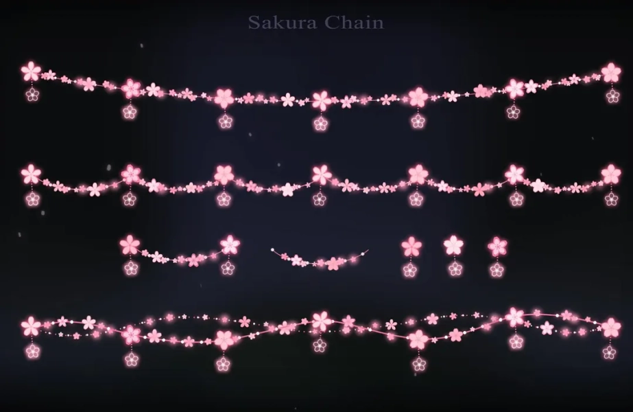 Animated Pink Sakura Light Chain, Cherry Blossom Decor Chain, Peach Flower for Streamer, Twitch, Youtube - Etsy