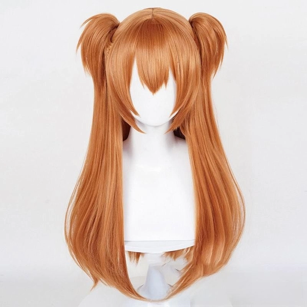 EVA Asuka Soryu Asuka Langley Orange Brown Ponytail Cosplay Wigs Hair +Wig Cap*